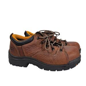 Timberland PRO Women’s 7.5 M Brown Leather Alloy Safety Toe Work Shoes EH 63189